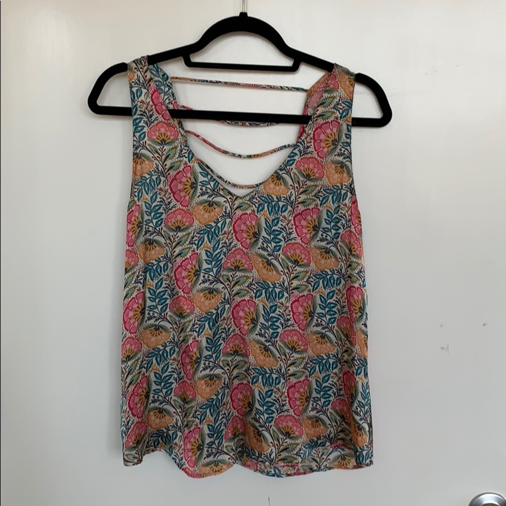 Lavender Brown Multicolor Floral Blouse